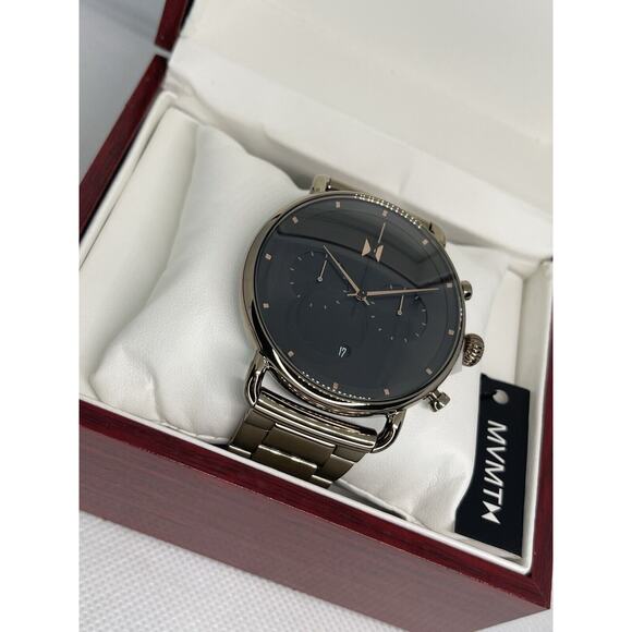 MVMT Mens Stainless Steel Taupe Tone Bracelet Watch 47mm Chronograph Style Sleek - Picture 10 of 16